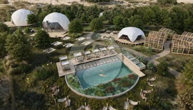 Las imágenes del moderno complejo sustentable que se proyecta en la zona de campings