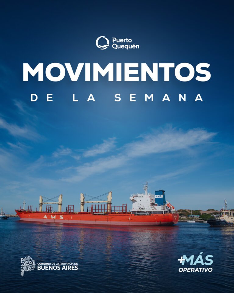 Movimientos en Puerto Quequén: 7 buques zarparon hacia España, Malasia, Tailandia, Arabia Saudita e India