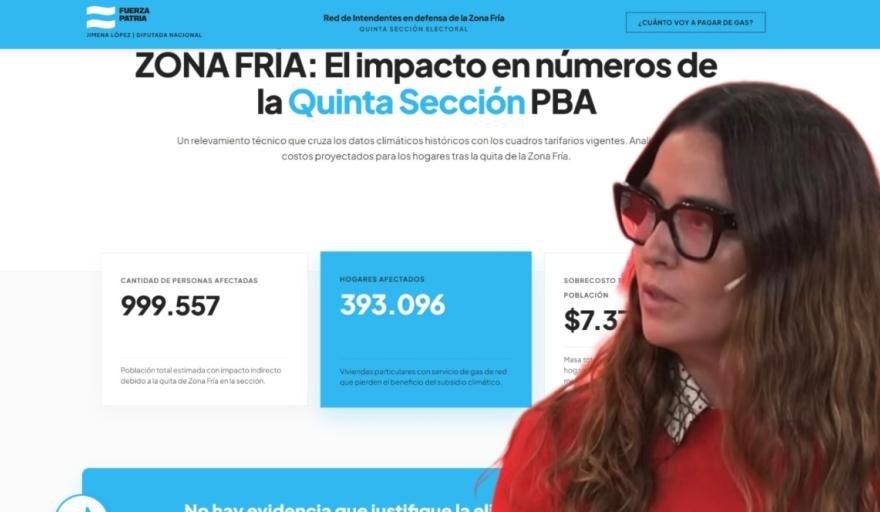 Jimena López muestra el impacto del gas sin Zona Fría en Necochea