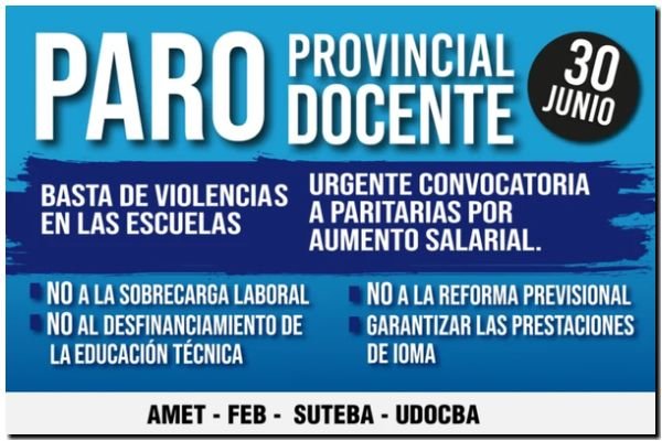 Paro Docente en Necochea
