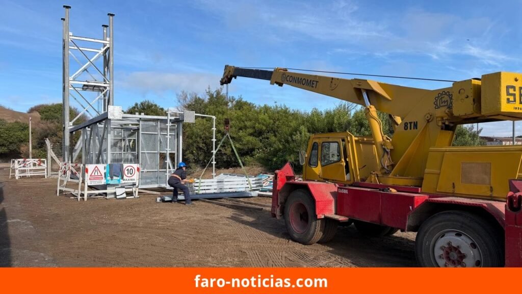 Avanza la construcción de la baliza de enfilamiento en Puerto Quequén