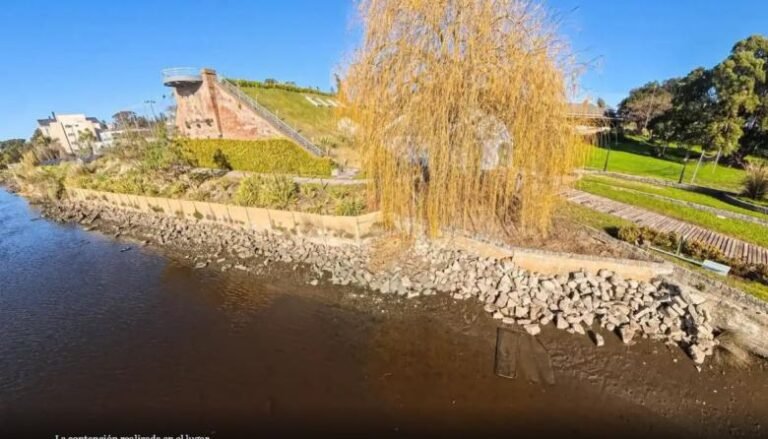 Contención de la erosión en la ribera del río Quequén
