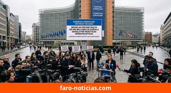 Bruselas multa a Google con 890 millones de euros: tensión geopolítica en aumento