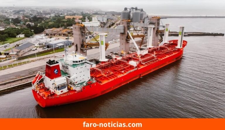 Llegó al Puerto Quequén el buque Santiago I con 14.157 t de UAN y tecnología eólica de última generación