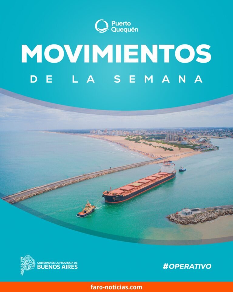 Actividades portuarias de la semana: 4 buques parten del Puerto de Quequén con destinos Asia‑Pacífico
