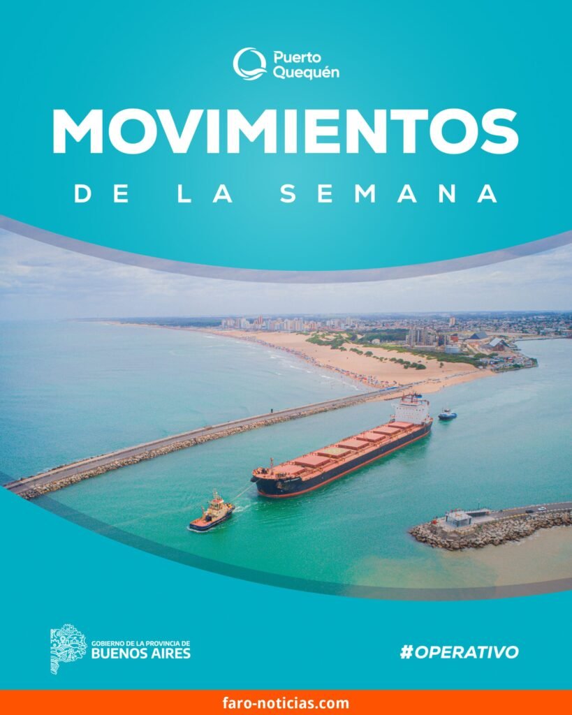 Actividades portuarias de la semana: 4 buques parten del Puerto de Quequén con destinos Asia‑Pacífico