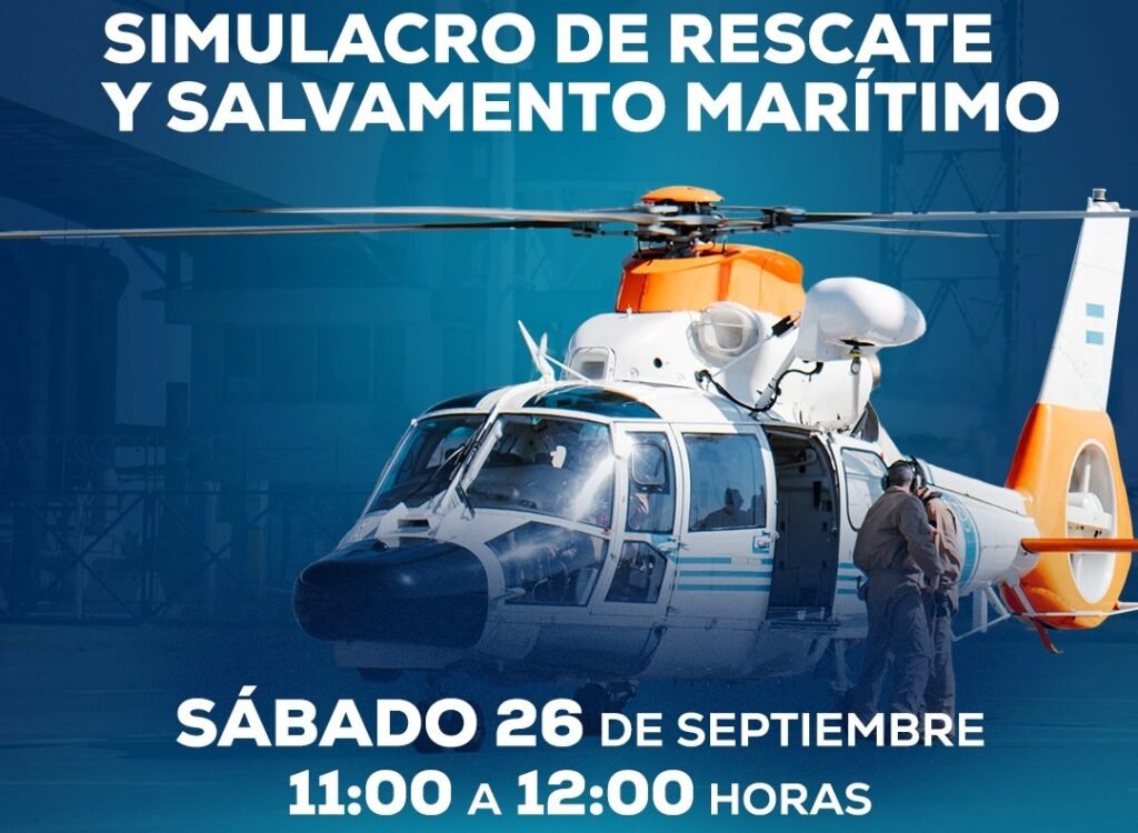 Simulacro de rescate y salvamento marítimo en Puerto Quequén