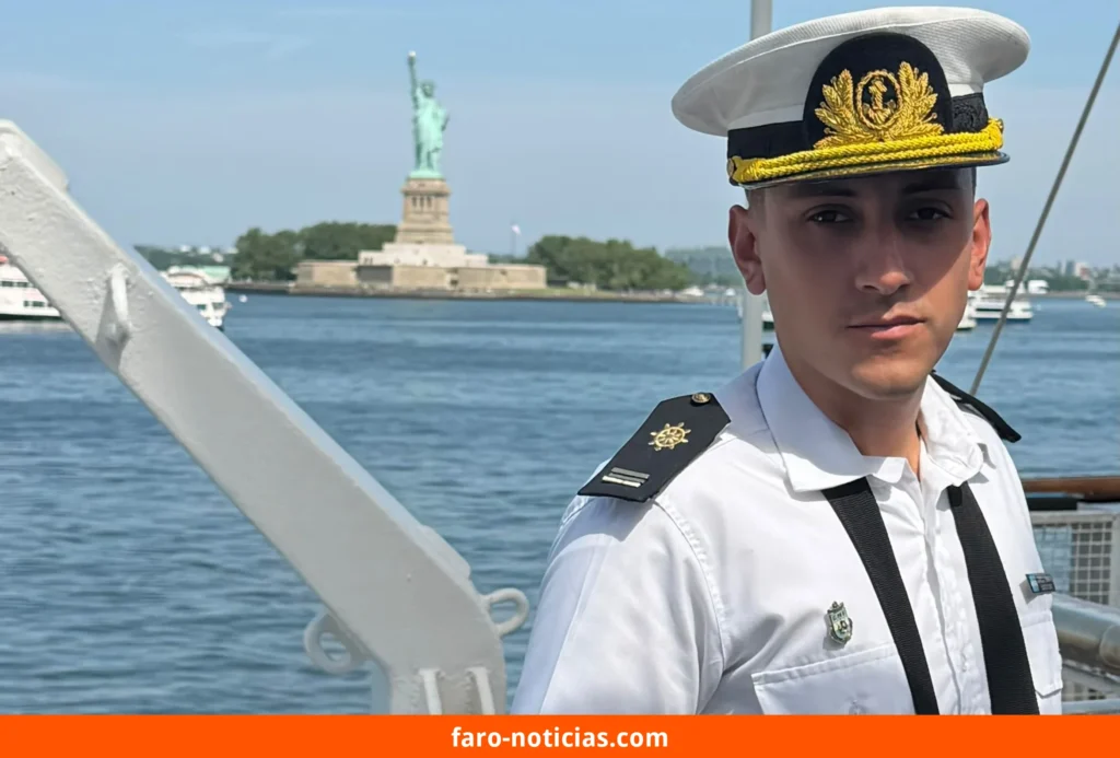 Tomás García regresa a Necochea tras completar el 54° Viaje de Instrucción de la Fragata Libertad
