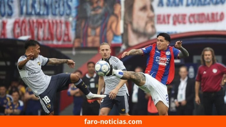 Boca Juniors se impuso 2-0 a San Lorenzo bajo la lluvia en el Nuevo Gasómetro
