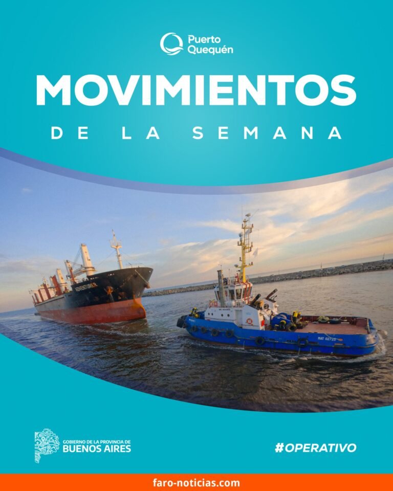 Semana de actividad en el Puerto de Quequén: 7 buques con destinos intercontinentales y carga diversificada