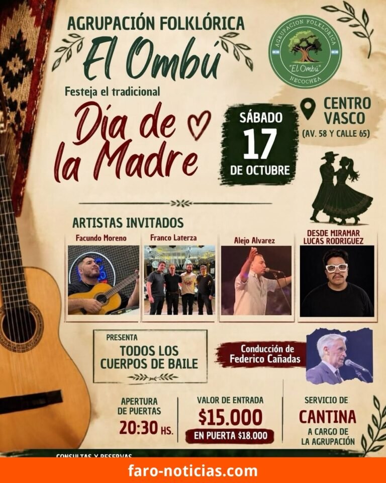 La Peña El Ombú celebra 63 años de historia con una gran noche de folclore