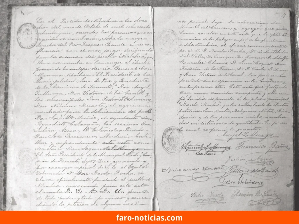 La Logia Sol Argentino publica el acta original de la fundación de Necochea