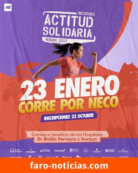 Necochea confirma la edición 2027 de la carrera solidaria “Actitud Solidaria”