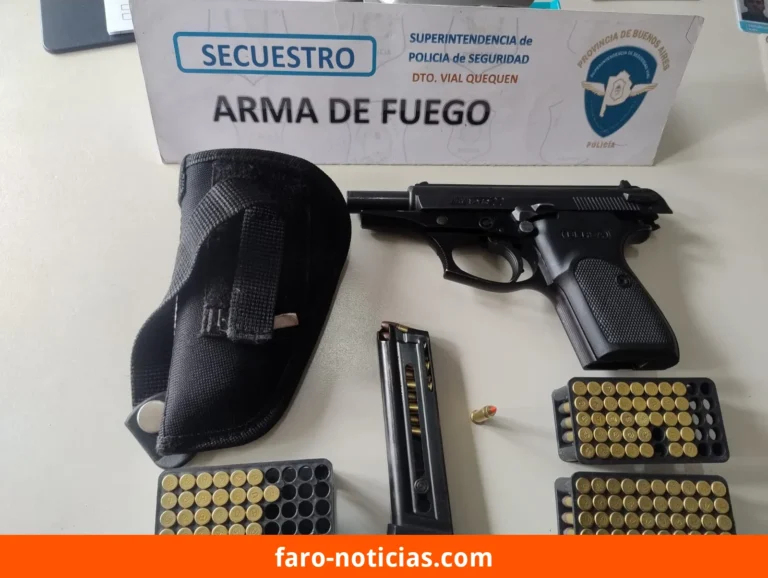 Detención en la Ruta 86 de Quequén por portación ilegal de arma de fuego