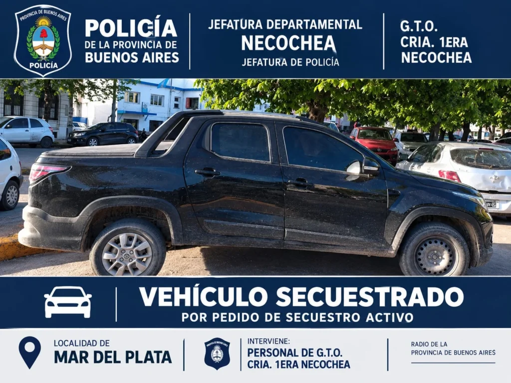 Secuestran una Fiat Strada por pedido de secuestro activo en la avenida 42 de Necochea