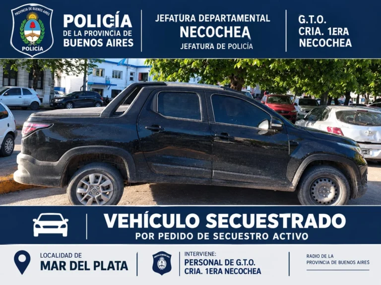 Secuestran una Fiat Strada por pedido de secuestro activo en la avenida 42 de Necochea