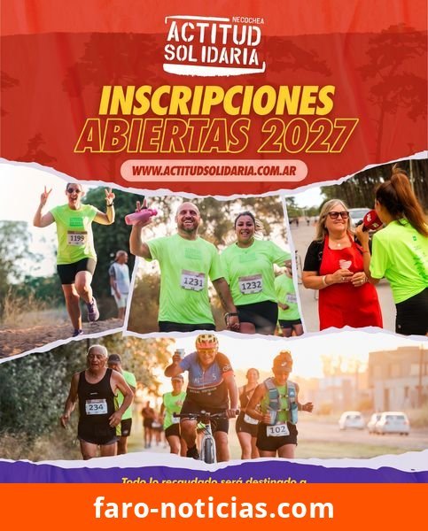 Abren inscripciones para la Carrera de Actitud Solidaria 2027 en Necochea