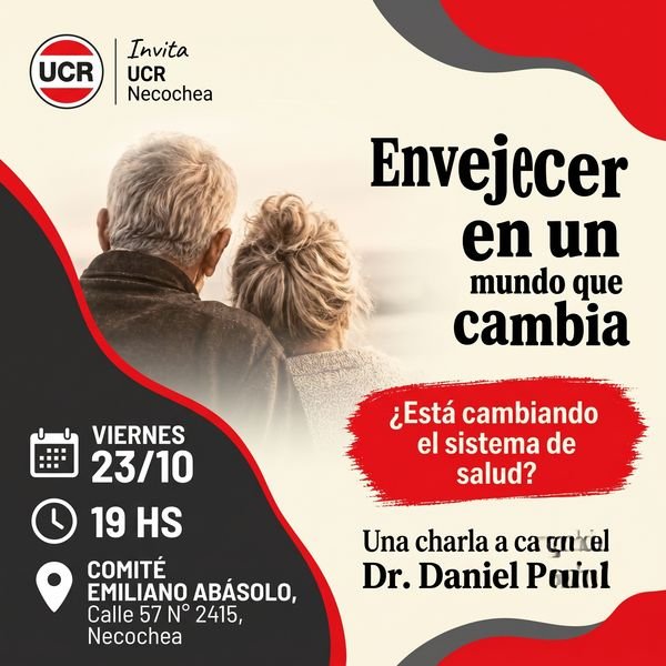 Charla sobre envejecimiento y salud en Necochea: UCR convoca a la comunidad