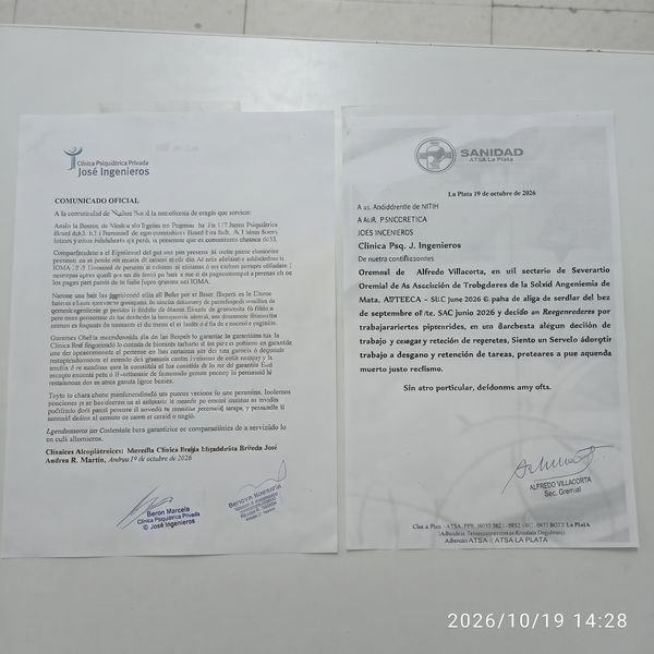 Conflicto salarial en la Clínica José Ingenieros: audiencia ministerial y riesgo de paralización