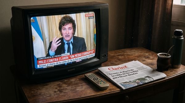 Milei acusó a Clarín de «corrupto» y «golpista» durante su gira por España