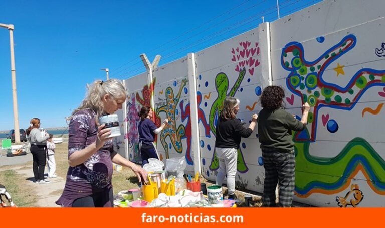 Inauguración del mural “Pintando por la paz” en la Escollera Norte de Quequén