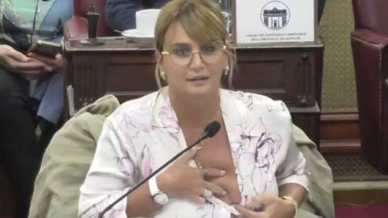 Amalia Granata mostró marcas de punción mamaria en la Legislatura de Santa Fe y confirmó que los resultados son benignos