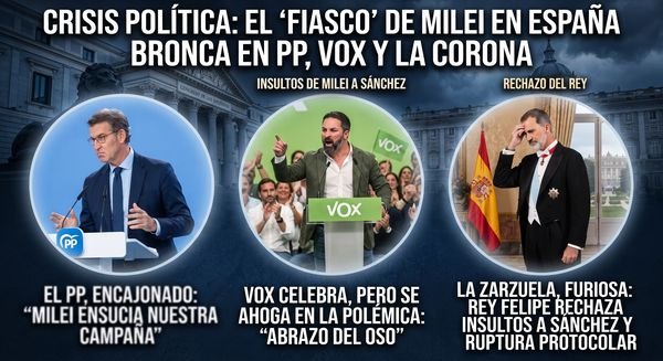 Visita de Javier Milei a España genera tensiones diplomáticas y debate interno en la derecha española