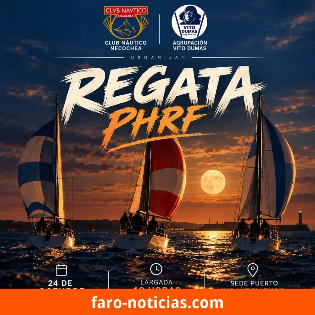El Club Náutico Necochea prepara una regata nocturna bajo la luna llena para este sábado